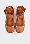 Tan Leather Women's Casual Shoes - 5