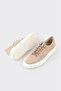 Beige Leather Men's Casual Shoes - 3