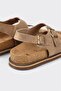 Beige Leather Men's Casual Sandals - 5