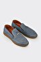 Blue Leather Men's Casual Shoes - 2