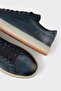 Navy Blue Leather Men's Sports Shoes - 5