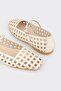 Beige Leather Women's Casual Shoes - 5