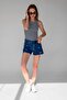 Women's Black Striped Ribbed Halter Neck Sleeveless Undershirt - 6