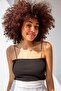حزام حبل أسود من القطن Crop Top Bustier - 4