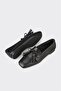 Black Leather Women's Casual Shoes - 3