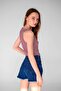 Women's Red Striped Ribbed Halter Neck Sleeveless Undershirt - 6
