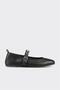 Black Leather Women's Casual Shoes