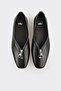 Black Leather Women's Casual Shoes - 4