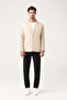 Men's Beige Mono Collar Unlined Knitwear Detailed Jacket A31Y4001 - 5