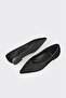 Black Leather Women's Ballerinas - 3