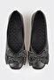 Black Leather Women's Ballerinas - 4
