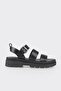 Black Leather Women's Sports Sandals