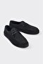 Navy Blue Leather Men's Casual Shoes - 2
