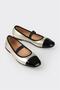 Gold Leather Women's Flat Shoes - 2