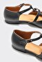 Black Leather Women's Ballerinas - 4