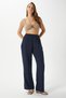 Women's Maja 100% Cotton Muslin Navy Blue Trousers with Elastic Waist - 7