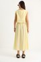 Women's Lemon Yellow Elastic Waist Skirt with Side Tie Detail Crop Muslin Top and Bottom Set 60283236 - 6