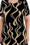 Short-Sleeved Loose Black Camel Patterned Women's Dress - 8