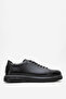 Deri̇club Men's Thick Sole Lace-Up Casual Shoes Real Leather Cr 2208 Black