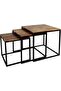 3 Pieces Square Nesting Side Table Set Minimalist Stackable Coffee Tables Wood Top Accent Tables Ind
