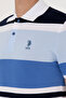 Men's Regular Fit Polo Neck Indigo T-Shirt 50300046-Vr028 - 7