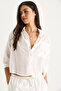 Women's White Half Sleeve Single Pocket Detailed Shirt 60282013 - 4