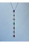 Silver & Gold Colored Zircon Stone Steel Y Necklace - 4