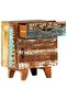 Hand Carved Bedside Cabinet 40x30x50 cm Solid Reclaimed Wood - 5
