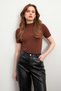 Women's 2 Pack Black Bitter Coffee Short Sleeve Blouse - 5