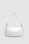 Zeiri Soft Crescent Form Gold Ring Hand, Arm and Shoulder Bag White