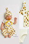Aunt's Honey Written 3-Piece Baby Set, Short Sleeve Snap Body Suit, Bee Patterned Pants, Beanie - 6