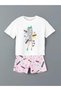Lcw Kids Crew Neck Girls' Pajama Set with Shorts (S5)