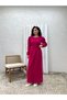 Hijab Fuchsia Muslin Gathered Waist Dress - 3