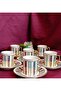 Efes Raduga Porcelain Hand Painted Coffee Cup Set - 3