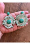 Çiçekk Model Beach Style Handmade Raffia Earrings - 3