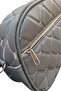 Women's Gray Faux Leather 3-Compartment Zippered Adjustable Strap Arm and Shoulder Bag E: 25 U:19 - 3