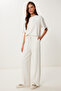 Comfortable Stretchy Knitted Bottom-Top Suit Bone Lby0004