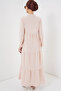 Women's Long Hijab Dress 1002 - Cream - 4