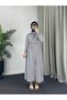 4540 - Striped Hijab Dress Black