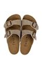 7001 Beige Unidex Men's & Women's Comfort Casual Anatomical Buckle Slippers - 5