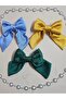 3-Piece Bow Clip Buckle (Green - Yellow - Blue) - Satin Bow Buckle - 5