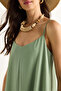 Women's Green Rope Strap Lined Flowy Comfortable Summer Dress 5247 60281074 - 5