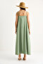 Women's Green Rope Strap Lined Flowy Comfortable Summer Dress 5247 60281074 - 6