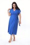 Women's Plus Size Indigo Wrinkle Fabric Wrap Dress with Buckle Waist 65N38314 - 4