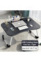 Laptop Bed Desk, Foldable Laptop Lap Desk Tray Table with USB Charge Port, Black - 2