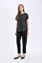 Jogger Pants Linen Look with Pockets High Waist Straight Leg R0433Az23Sp - 2