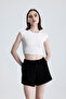 Women's Black Shorts Modal Fabric Soft Textured Stretchy Lycra Lace-Up Double Pocket Shorts - 4
