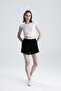 Women's Black Shorts Modal Fabric Soft Textured Stretchy Lycra Lace-Up Double Pocket Shorts - 5