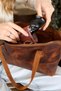 Tote Bag Small Zippered Genuine Leather Women's Handbag. Birthday & Mother's Day & Valentine's Day Gift. - 7