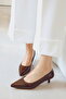 Pointed Toe Short Kitten Heels Comfortable Stylish Women's Stiletto Shoes - 6